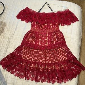 Self-Portrait Guipure Lace Mini Dress